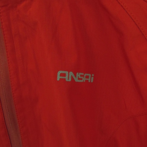AnSAI Red Zipper Front Hooded Rain Jacket Kid's 12-14 - Picture 11 of 15